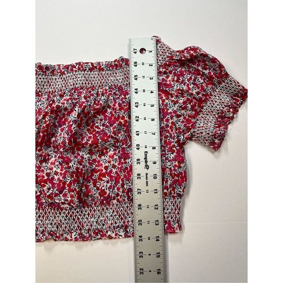 J. Crew Cotton Poplin Cropped Top Liberty Wiltshire Pink Floral Print Size Large - Picture 7 of 10